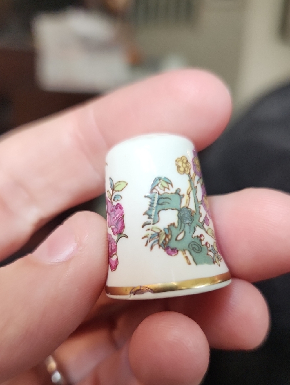 Blue Jasperware Portrait Thimble And Johnson Brothers Ironstone Thimble - Picture 7 of 9